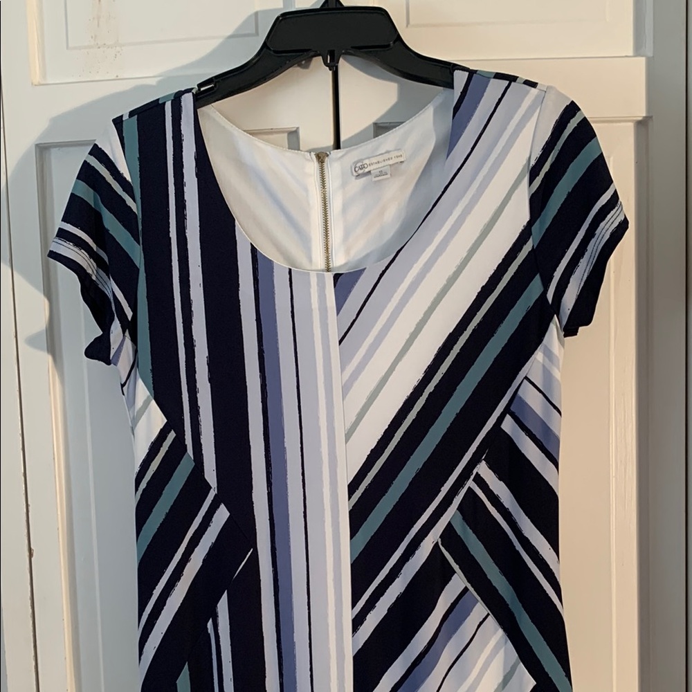 Cato Multi-colored Sheath Dress Scoop Neck Midi EUC - Picture 2 of 10